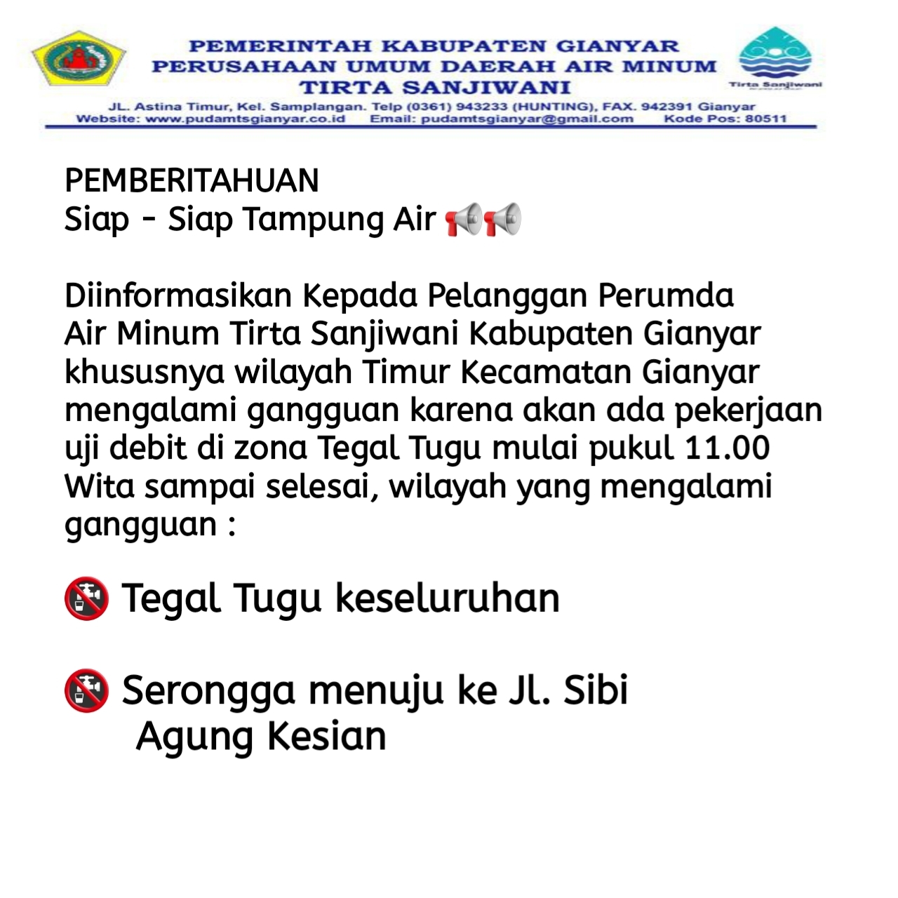 Info berita,Layanan PDAM,Kegiatan PDAM,gangguan layanan pdam,Berita PDAM,PERUMDA AMTS,PERUMDA AMTS Kabupaten Gianyar