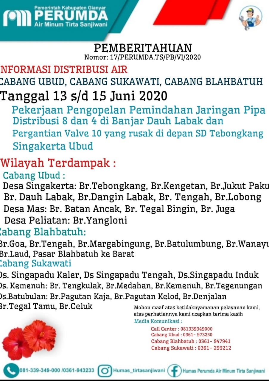 Info berita,Layanan PDAM,Kegiatan PDAM,gangguan layanan pdam,Berita PDAM,PERUMDA AMTS,PERUMDA AMTS Kabupaten Gianyar