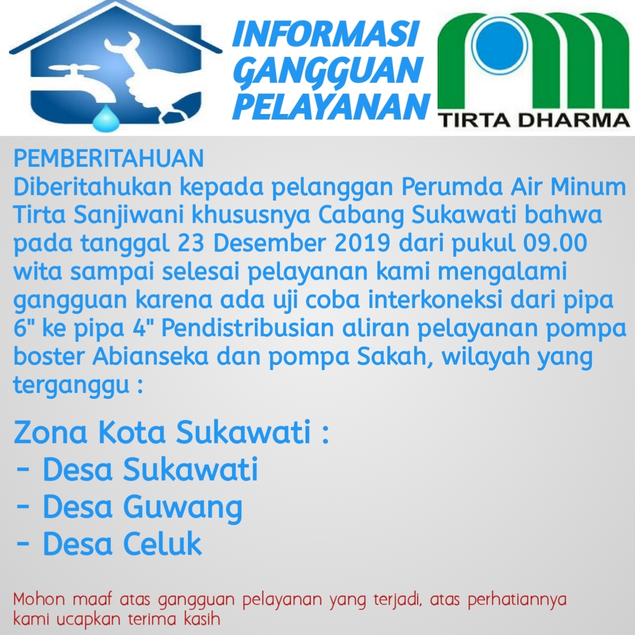 Info berita,Layanan PDAM,Kegiatan PDAM,gangguan layanan pdam,Berita PDAM,PERUMDA AMTS,PERUMDA AMTS Kabupaten Gianyar
