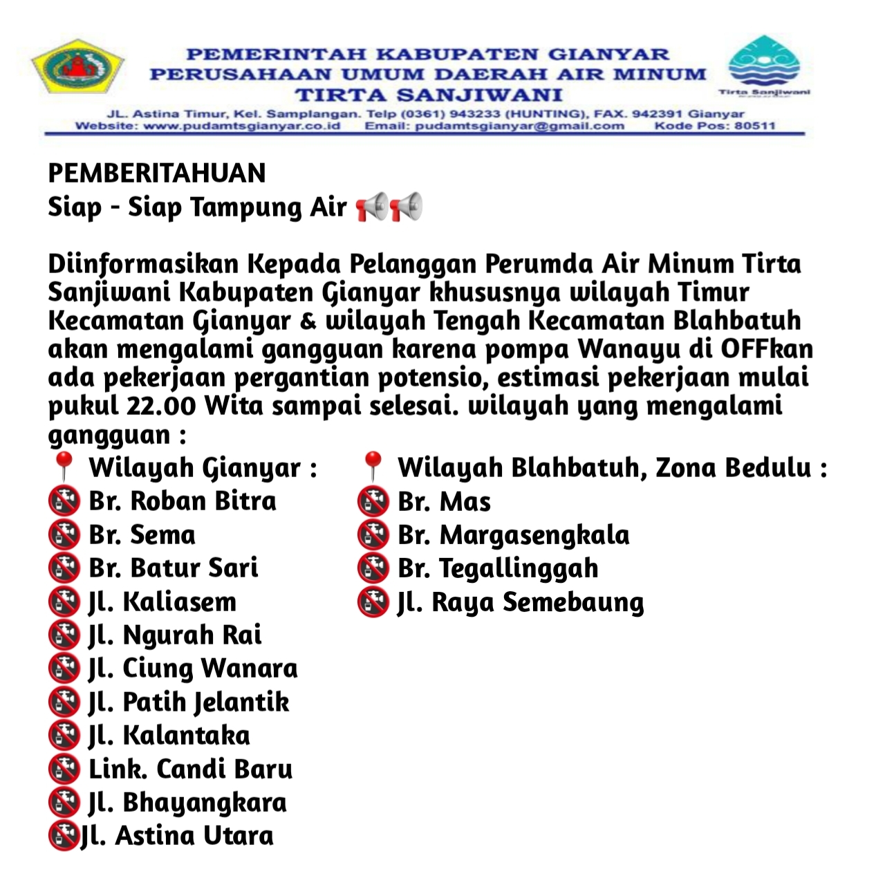 Info berita,Layanan PDAM,Kegiatan PDAM,gangguan layanan pdam,Berita PDAM,PERUMDA AMTS,PERUMDA AMTS Kabupaten Gianyar