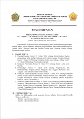 PERPANJANGAN MASA PENDAFTARAN SELEKSI CALON DIREKTUR PERUMDA GIANYAR