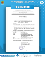 HASIL PERPANJANGAN SELEKSI ADMINISTRASI DAN PELAKSANAAN COMPUTER ASSISTED TEST CALON PEGAWAI PAMTS TAHUN 2025