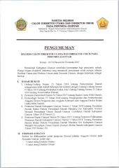 SELEKSI DIREKTUR UTAMA DAN DIREKTUR UMUM PERUMDA GIANYAR